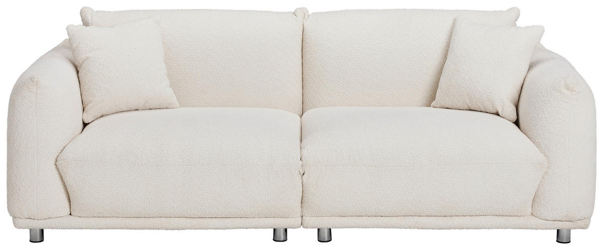 SEDACIA ZOSTAVA, textil, biela - biela/strieborná, Trend, kov/textil (218/103/75/87cm) - Livetastic