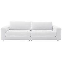 3-SITZER-SOFA Chenille Weiss  - Weiss/Schwarz, Design, Kunststoff/Textil (290/86/127cm) - Lomoco