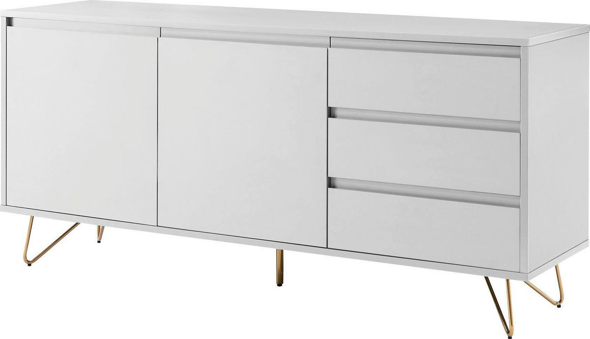SIDEBOARD  in 150/70/40 cm  - Messingfarben/Weiß, Design, Holzwerkstoff/Metall (150/70/40cm) - Livetastic