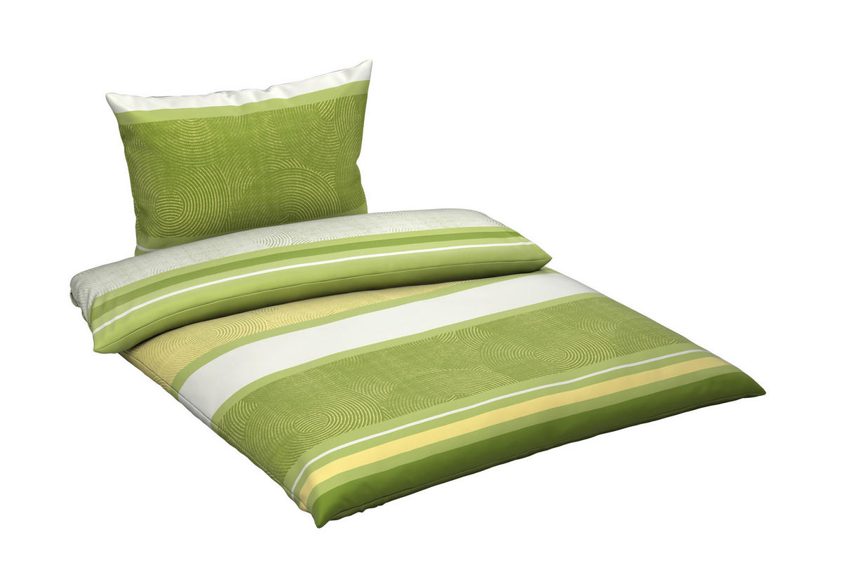 BETTWÄSCHE CUBY Satin 140/200 cm  - Grün, KONVENTIONELL, Textil (140/200cm) - Esposa