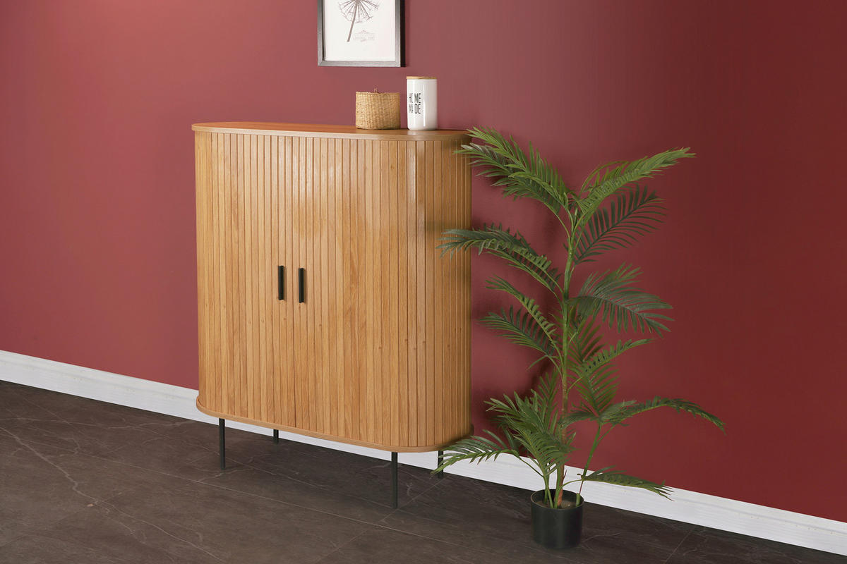 KOMMODE  in 100/118/40 cm  - Schwarz/Naturfarben, Design, Holzwerkstoff/Metall (100/118/40cm) - Livetastic