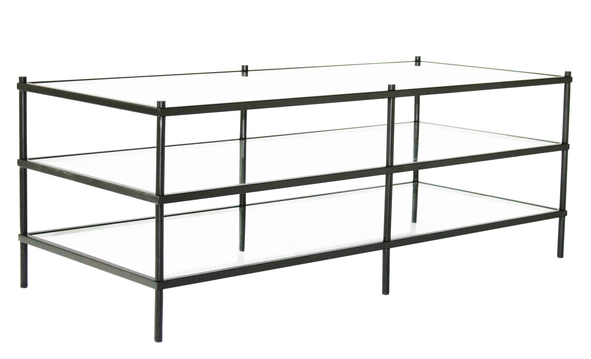 TV-BÄNK 120/45/51 cm  - klar/svart, Modern, metall/glas (120/45/51cm) - Novel