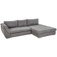 ECKSOFA Grau Flachgewebe  - Silberfarben/Grau, Design, Textil/Metall (306/174cm) - Carryhome