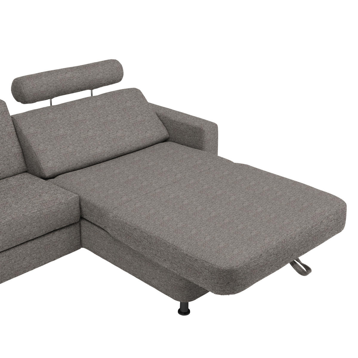ECKSOFA in Webstoff Grau  - Schwarz/Grau, Design, Kunststoff/Textil (257/165cm) - Xora