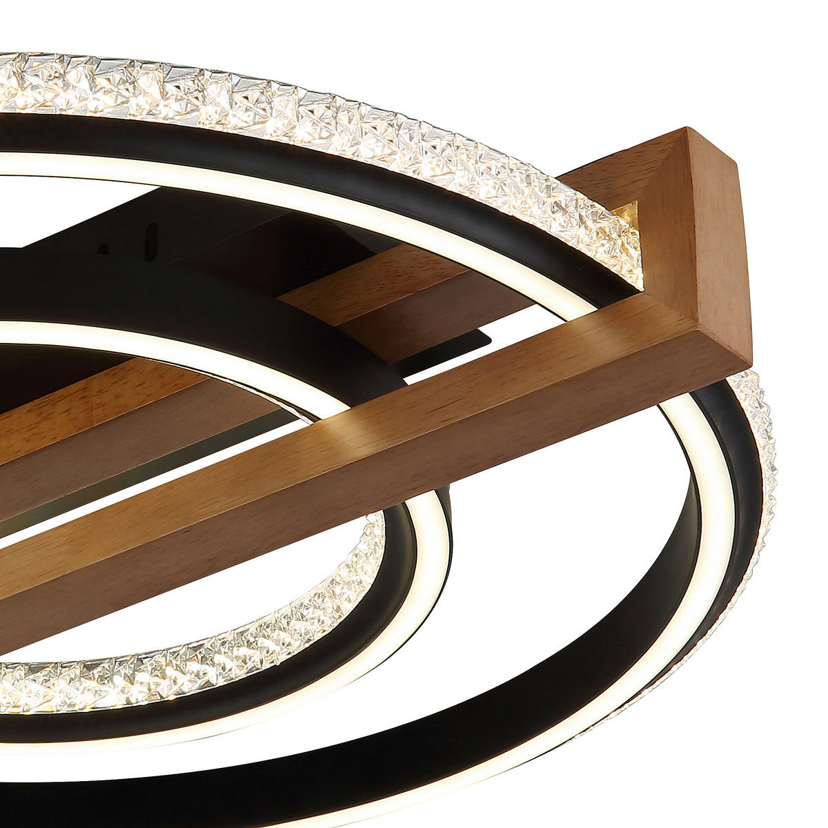 STROPNÍ LED SVÍTIDLO, 50/55/11,5 cm - tmavě hnědá/černá, Basics, kov/dřevo (50/55/11,5cm) - Globo