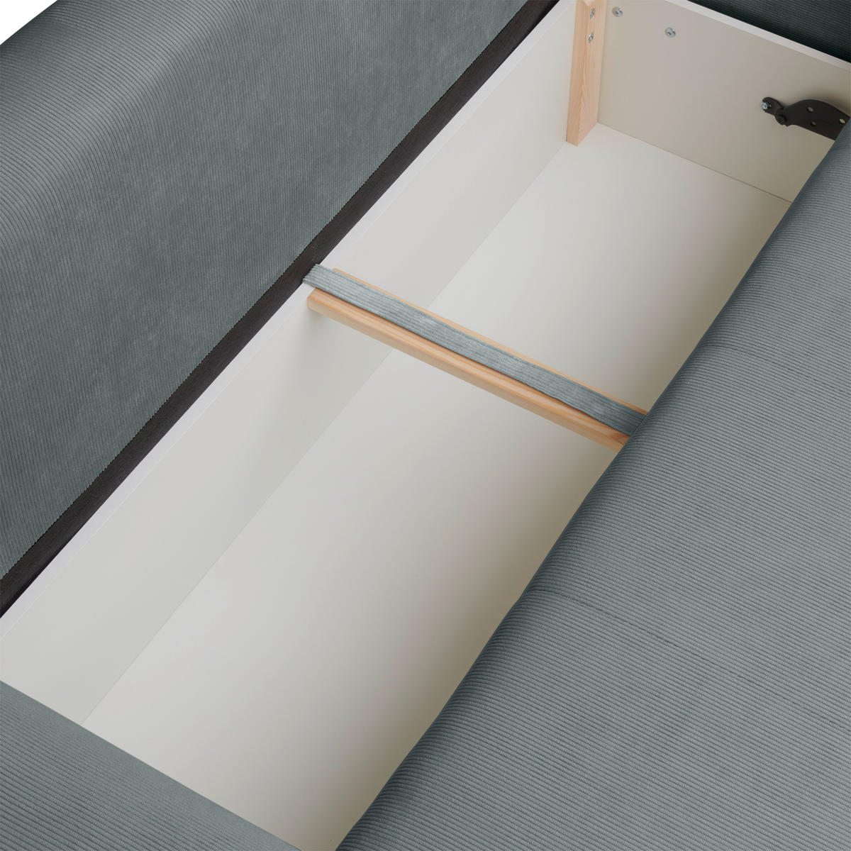 ECKSOFA inkl. Funktionen Grau Cord  - Schwarz/Grau, Design, Kunststoff/Textil (265/182cm) - Stylife