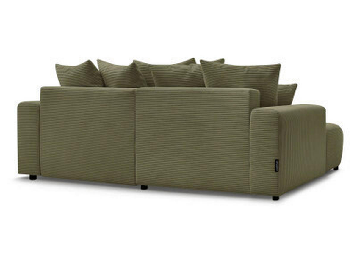 ECKSOFA Ottomane links  ATILLA Hellgrün Cord  - Schwarz/Hellgrün, MODERN, Kunststoff/Textil (149/244cm)