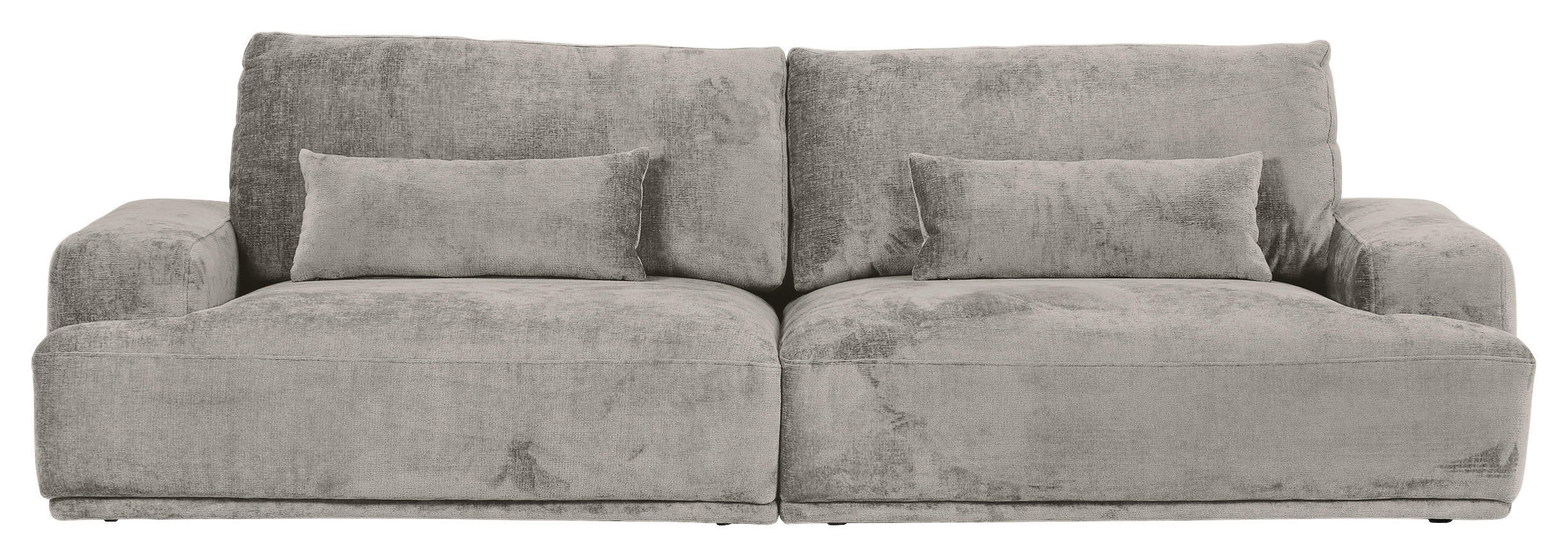 BIGSOFA in Chenille Hellgrau  - Hellgrau/Schwarz, KONVENTIONELL, Kunststoff/Textil (282/73/115cm) - MID.YOU
