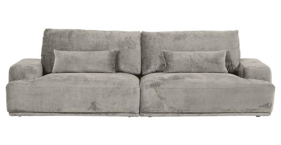 BIGSOFA Chenille Hellgrau  - Hellgrau/Schwarz, KONVENTIONELL, Kunststoff/Textil (282/73/115cm) - Carryhome