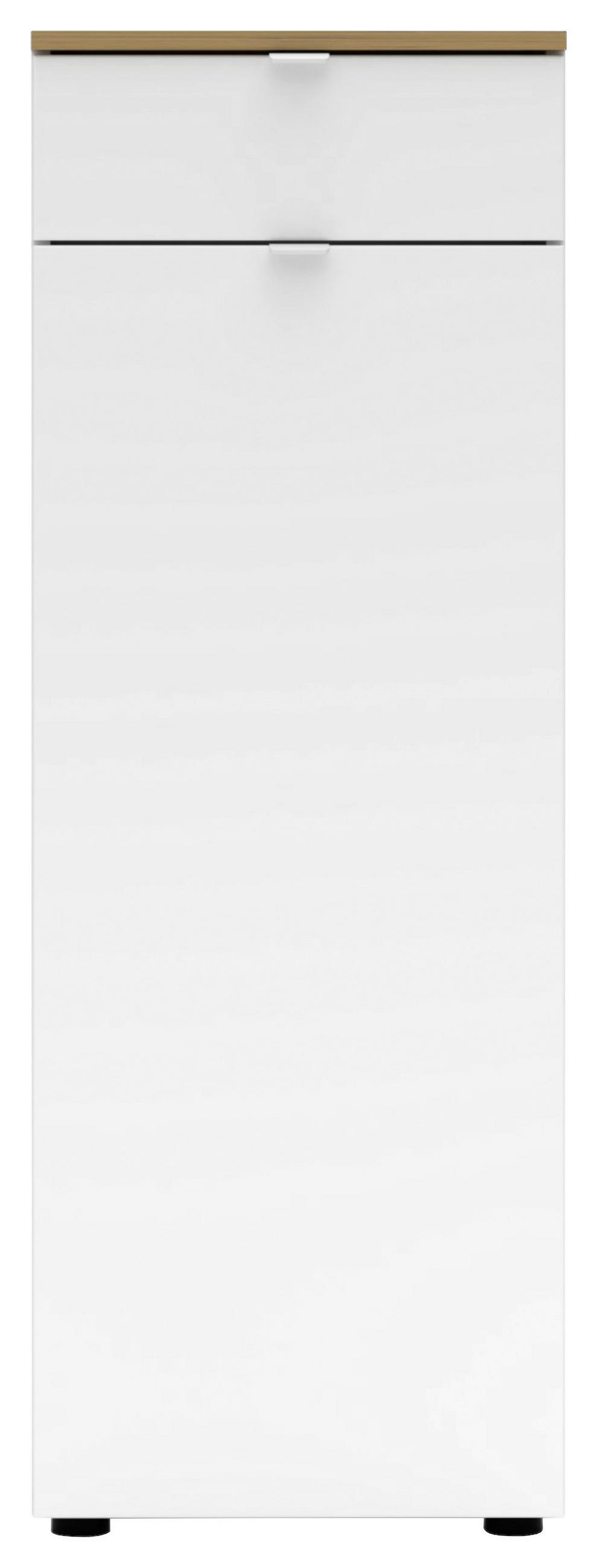 KOMMODE , 45/127/38 cm, 1 Schublade(n)  - Schwarz/Weiß, KONVENTIONELL, Holzwerkstoff/Metall (45/127/38cm) - Voleo