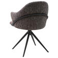 ARMLEHNSTUHL  in beflockt  - Anthrazit/Schwarz, Design, Textil/Metall (57/84/44,5cm) - Belluti