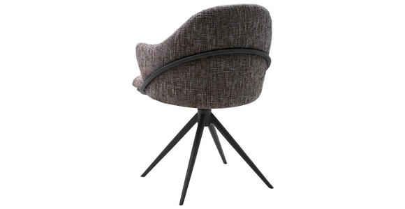 ARMLEHNSTUHL  in beflockt  - Anthrazit/Schwarz, Design, Textil/Metall (57/84/44,5cm) - Belluti