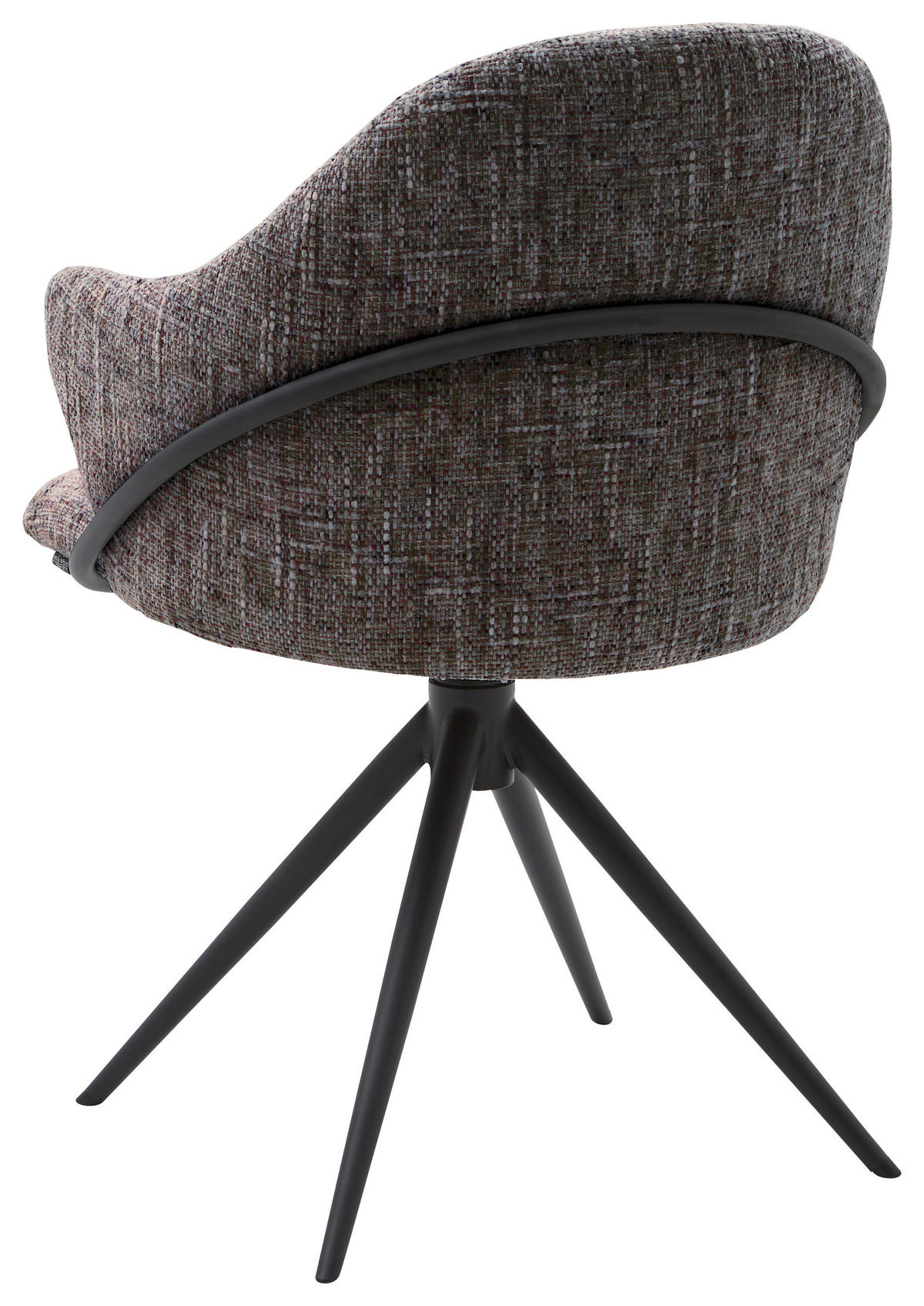 ARMLEHNSTUHL  in beflockt  - Anthrazit/Schwarz, Design, Textil/Metall (57/84/44,5cm) - Emilio Belluti