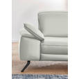 ECKSOFA Rivello in Echtleder Hellgrau  328/193 cm  - Hellgrau/Schwarz, Design, Leder/Metall (328/193cm) - Dieter Knoll