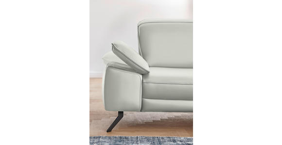 ECKSOFA Rivello in Echtleder Hellgrau  328/193 cm  - Hellgrau/Schwarz, Design, Leder/Metall (328/193cm) - Dieter Knoll