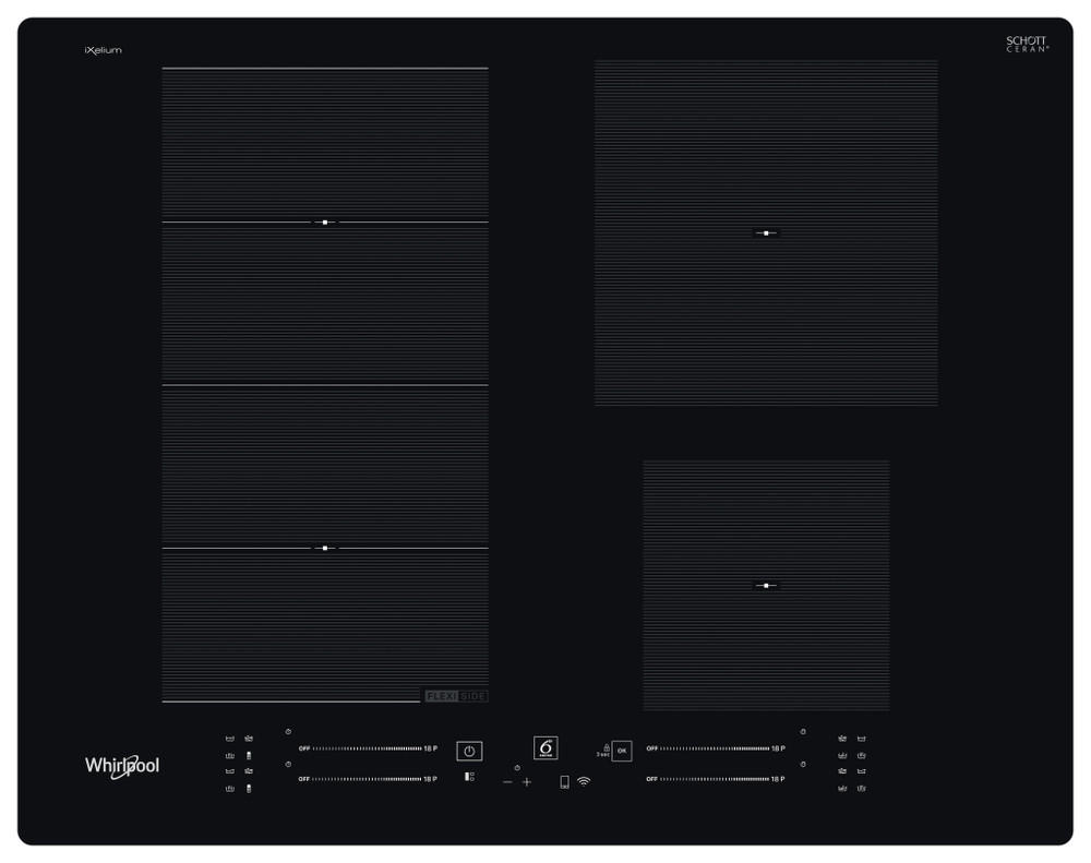 PLOČA WF S2765 NE/IXL - crna, Design, staklo/plastika (65/5,4/51cm) - Whirlpool