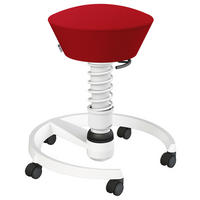 BÜROHOCKER   Rot, Weiss  - Weiss/Rot, Basics, Kunststoff/Textil (55/45,66/55cm) - Aeris