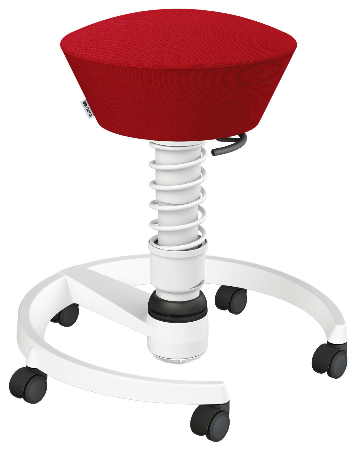 BÜROHOCKER   Rot, Weiss  - Weiss/Rot, Basics, Kunststoff/Textil (55/45,66/55cm) - Aeris