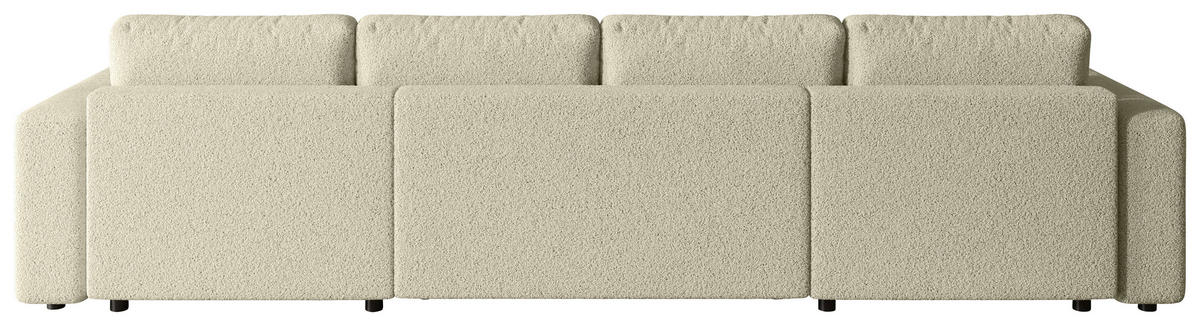 WOHNLANDSCHAFT Beige Bouclé  - Beige/Schwarz, MODERN, Kunststoff/Textil (190/380/190cm) - Carryhome