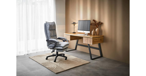 SCHREIBTISCH 150/60/76 cm in Schwarz, Eichefarben - Eichefarben/Schwarz, Design, Holzwerkstoff/Metall (150/60/76cm) - Venda