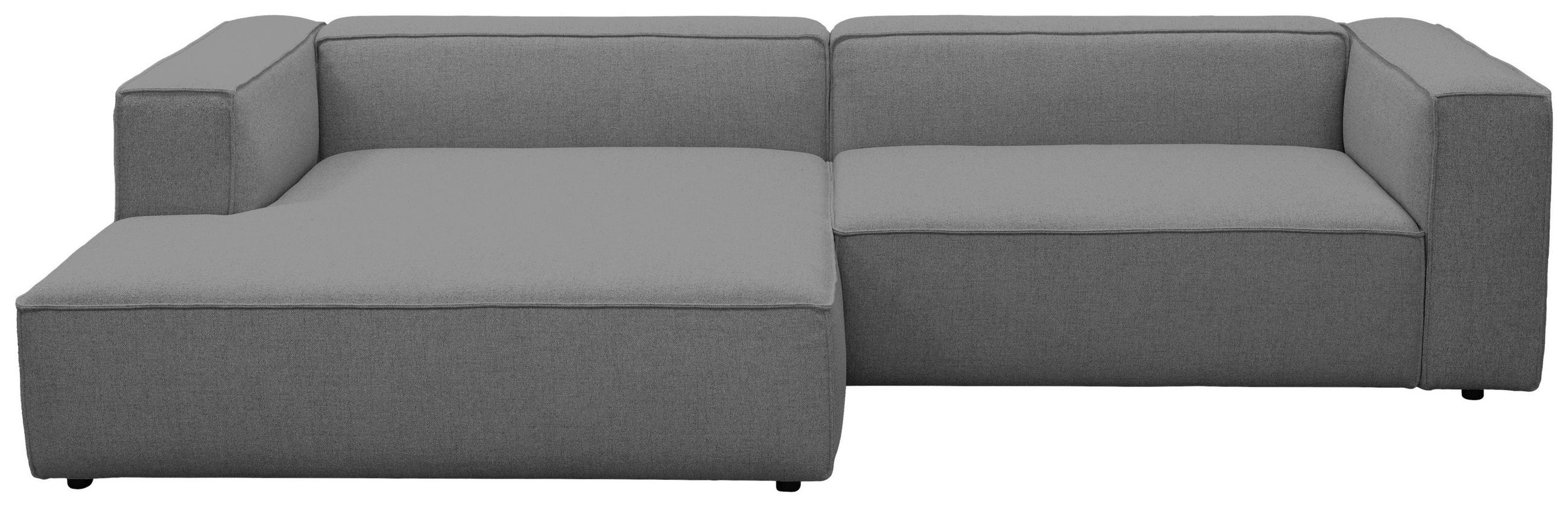 ECKSOFA Grau Chenille Rücken echt  - Schwarz/Grau, MODERN, Kunststoff/Textil (185/296cm) - Hom`in