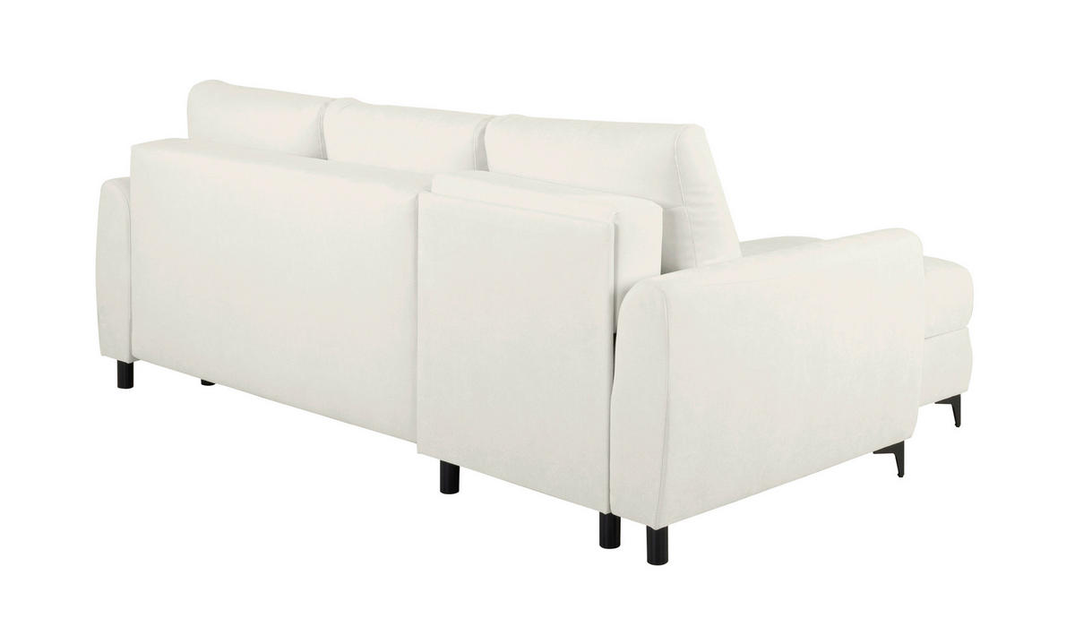 ECKSOFA Moli Hellgrau  - Hellgrau/Schwarz, Design, Textil/Metall (236/148cm) - MID.YOU