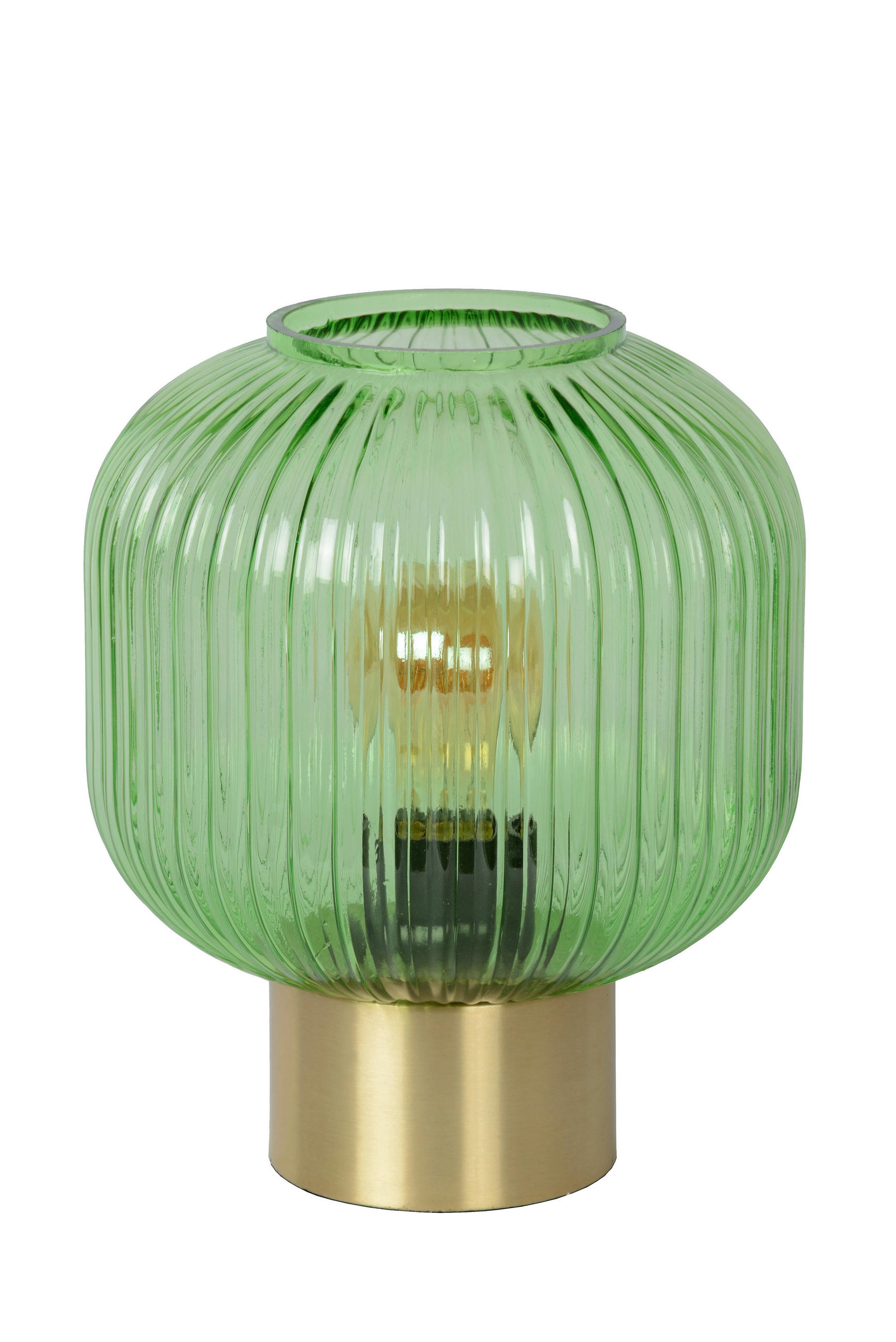 TISCHLEUCHTE MALOTO 20/24.5 cm - Messingfarben/Grün, Design, Glas/Metall (20/24.5cm) - Lucide