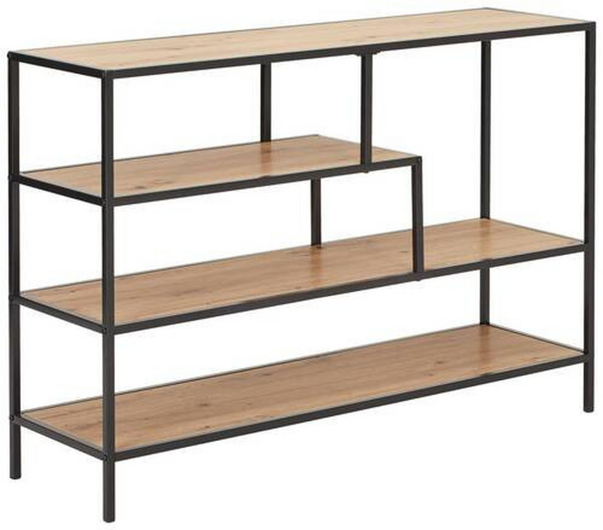 REGAL Schwarz, Eichefarben  - Eichefarben/Schwarz, Trend, Holzwerkstoff/Metall (114/78/33cm) - Xora