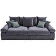 BIGSOFA Feincord Anthrazit, Blaugrau  - Anthrazit/Blaugrau, Design, Kunststoff/Textil (260/90/140cm) - Carryhome