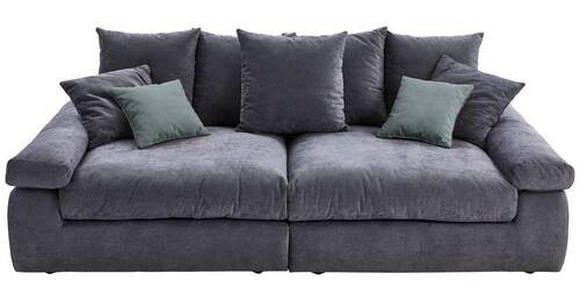 BIGSOFA Feincord Anthrazit, Blaugrau - Anthrazit/Blaugrau, Design, Kunststoff/Textil (260/90/140cm) - Carryhome