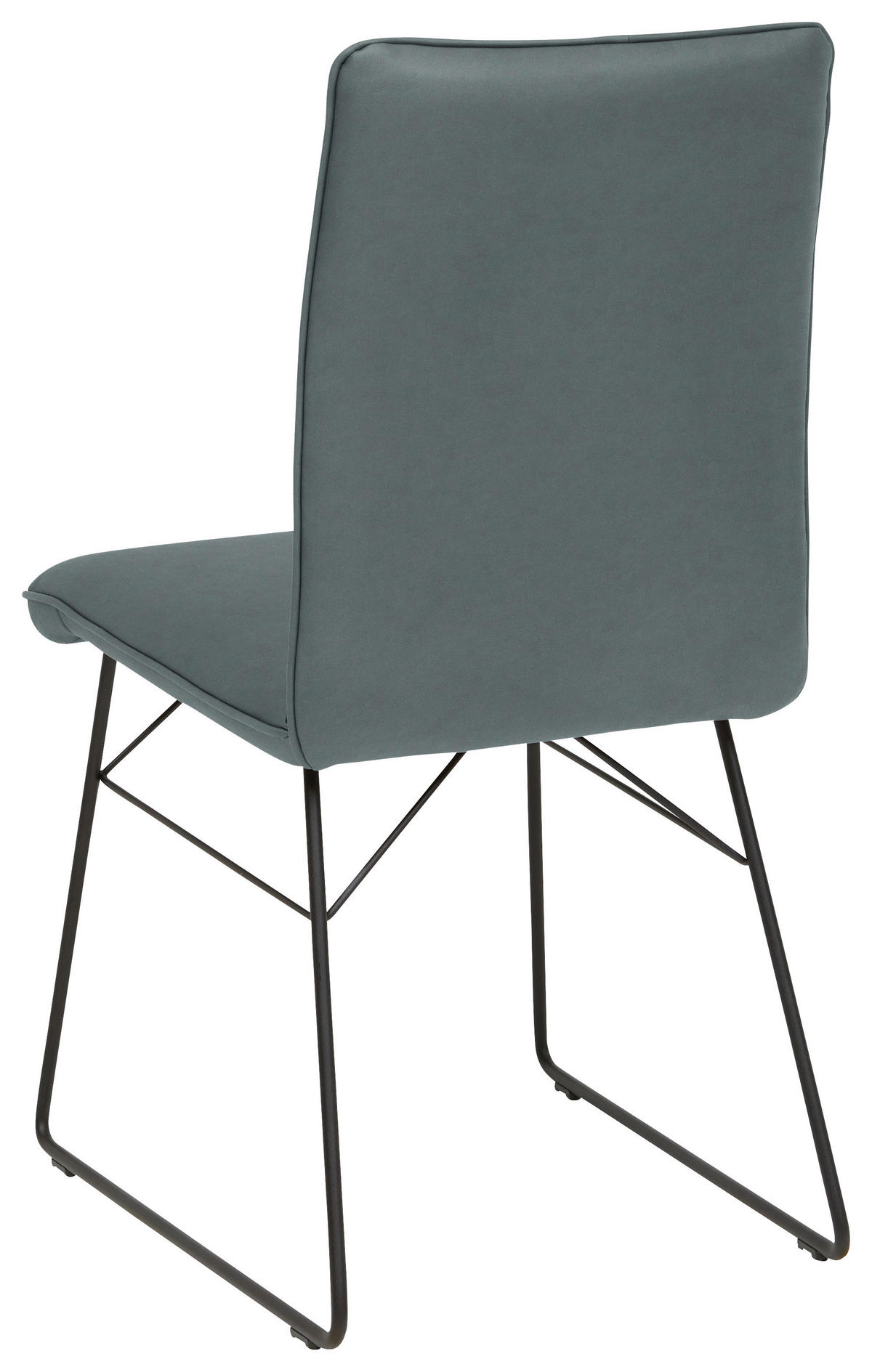 STUHL  in Stahl Mikrofaser Metall, Textil  - Graublau/Schwarz, Design, Textil/Metall (46/91/60cm) - Dieter Knoll