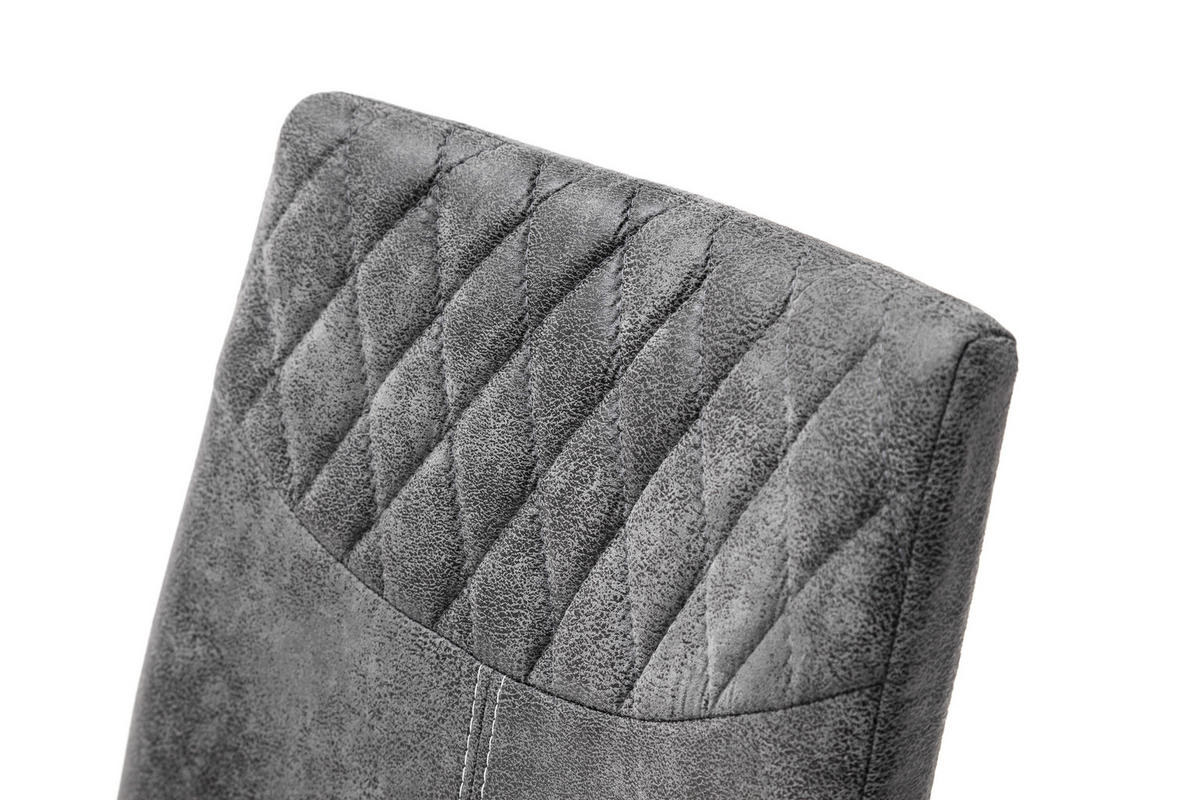 SCHWINGSTUHL  in Eisen Lederlook  - Anthrazit/Schwarz, Design, Textil/Metall (42/94/60cm) - Ti'me
