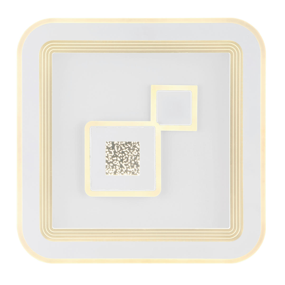 LED-DECKENLEUCHTE 46,6/46,6/7,4 cm   - Klar/Opal, Design, Kunststoff/Metall (46,6/46,6/7,4cm) - Globo