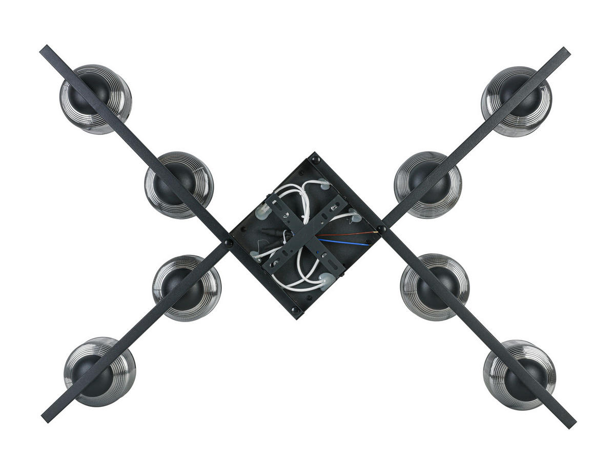 DECKENLEUCHTE    89/89/14 cm  - Chromfarben/Schwarz, Trend, Glas/Kunststoff (89/89/14cm) - Novel