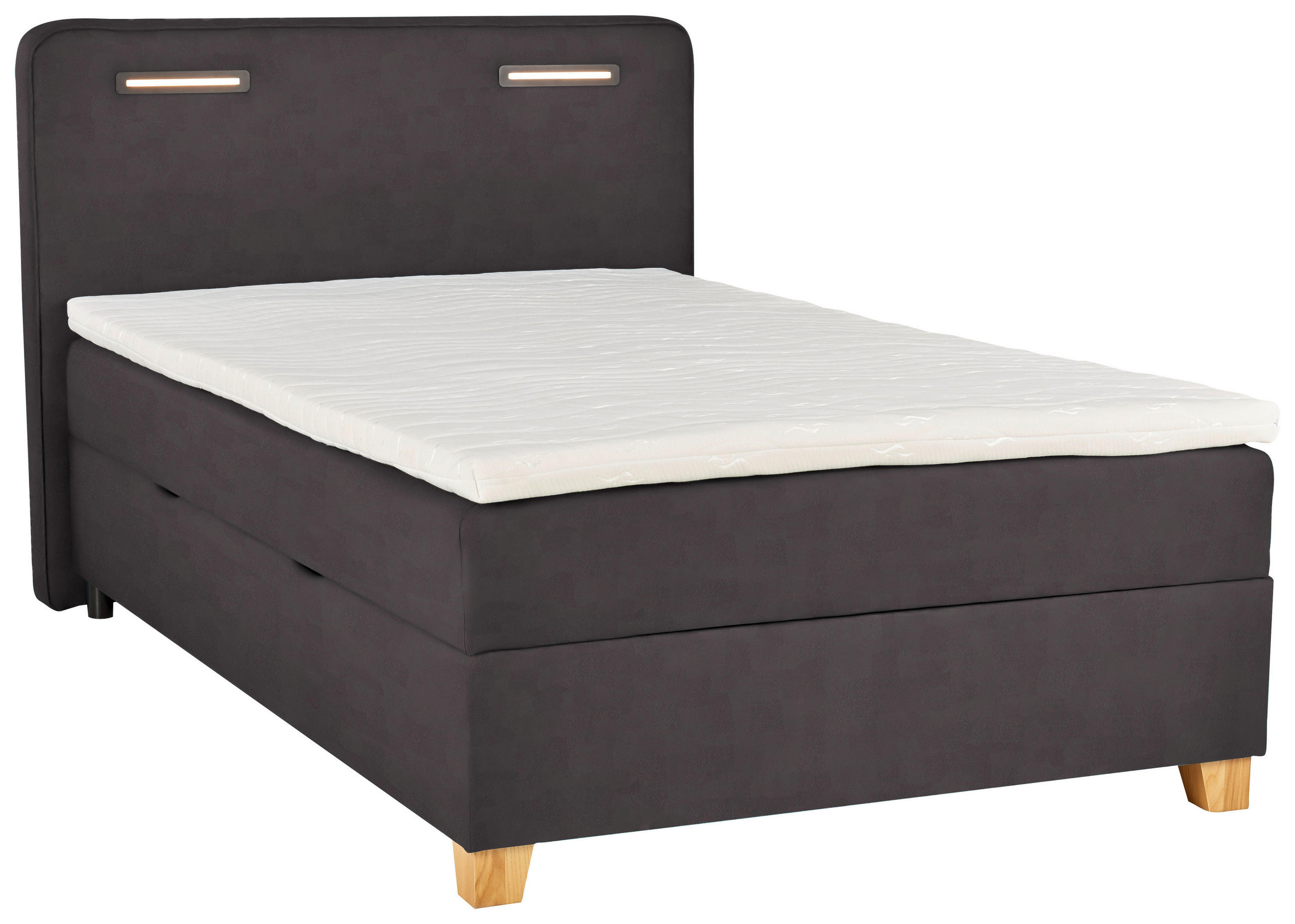 BOXBETT 120/200 cm  in Dunkelgrau  - Dunkelgrau, KONVENTIONELL, Holz/Textil (120/200cm) - Moderano
