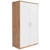 DREHTÜRENSCHRANK in Weiss, Eiche Wotan  - Weiss/Silberfarben, Konventionell, Holzwerkstoff/Kunststoff (106/194/54cm) - Xora