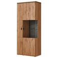 VITRINE  in furniert, massiv Asteiche Eichefarben  - Eichefarben/Anthrazit, KONVENTIONELL, Glas/Holz (90,2/208,9/37,4cm) - Linea Natura