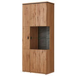 VITRINE  in furniert, massiv Asteiche Eichefarben  - Eichefarben/Anthrazit, KONVENTIONELL, Glas/Holz (90,2/208,9/37,4cm) - Linea Natura