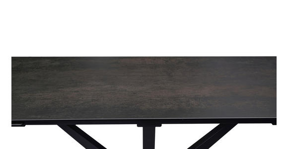 ESSTISCH in Metall, Glas, Keramik 180-280/95/76 cm - Schwarz/Bronzefarben, Design, Glas/Keramik (180-280/95/76cm) - Novel