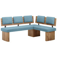 ECKBANK 195/155 cm  in Eichefarben, Hellblau  - Eichefarben/Hellblau, KONVENTIONELL, Holzwerkstoff/Textil (195/155cm) - Cantus