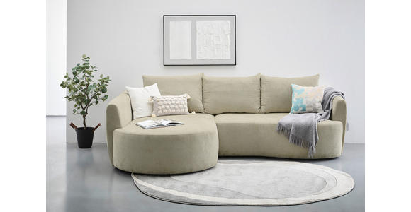 ECKSOFA  in Chenille Beige  - Beige/Schwarz, MODERN, Kunststoff/Textil (179/287cm) - Carryhome