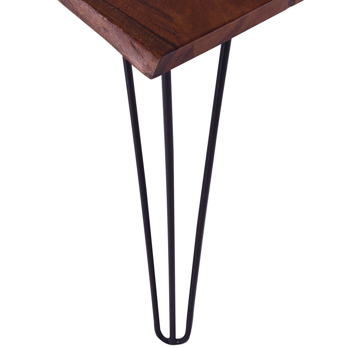 ESSTISCH 100/100/76 cm Echtholz  Holz rechteckig Braun, Akaziefarben  - Schwarz/Braun, KONVENTIONELL, Holz/Metall (100/100/76cm) - Milino
