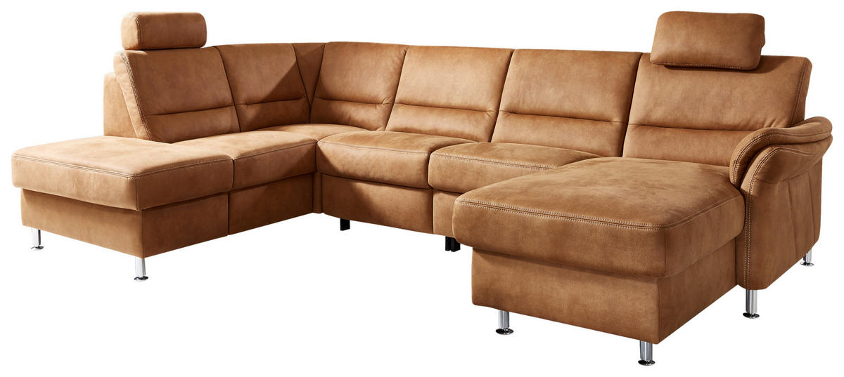 SOFFA i mikrofiber rostfärgad  - aluminiumfärg/rostfärgad, Klassisk, metall/textil (226/173cm) - Beldomo System