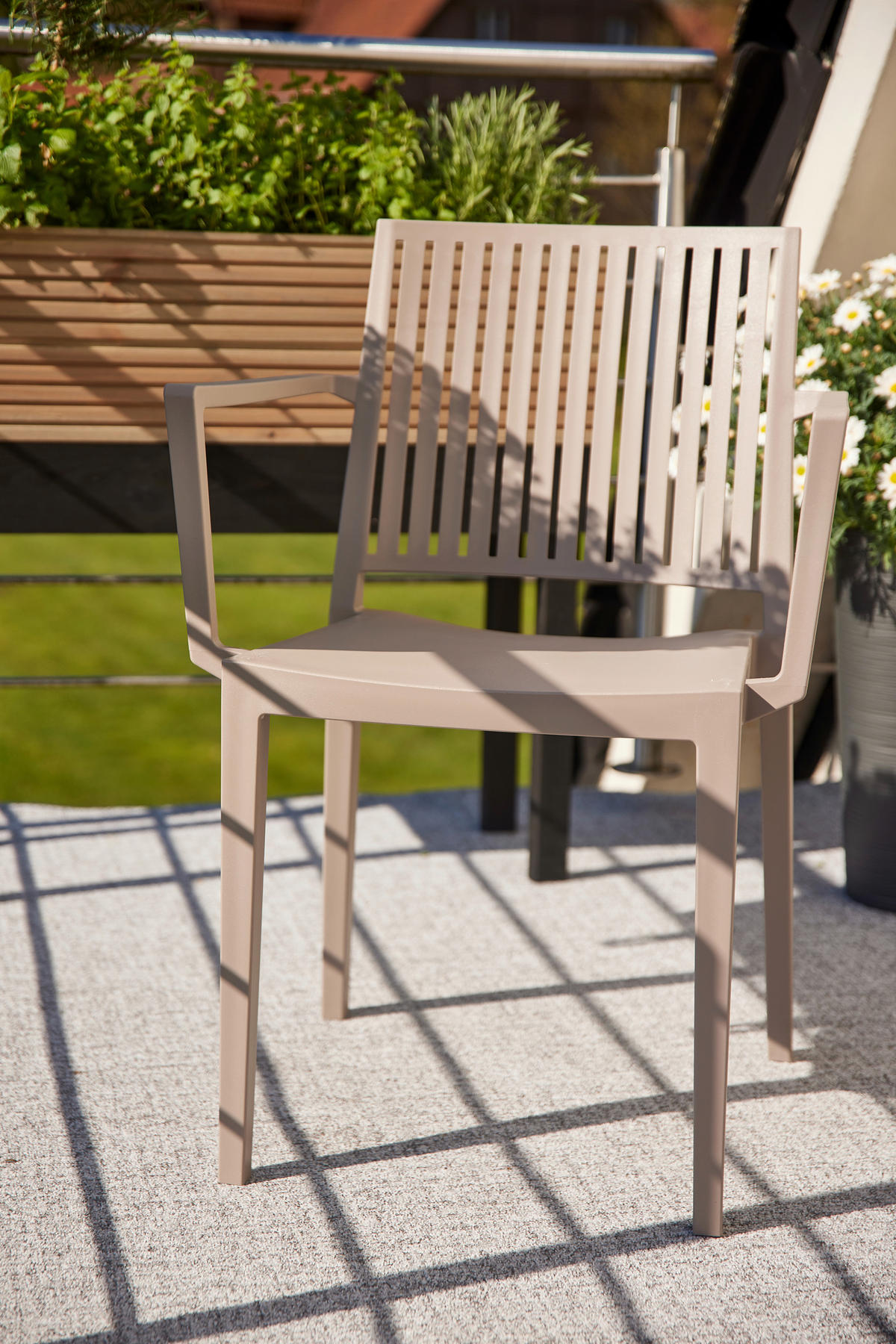 GARTENGARNITUR 5-teilig  - Taupe/Anthrazit, Basics, Holzwerkstoff/Kunststoff (80/80/80cm) - Siena Garden