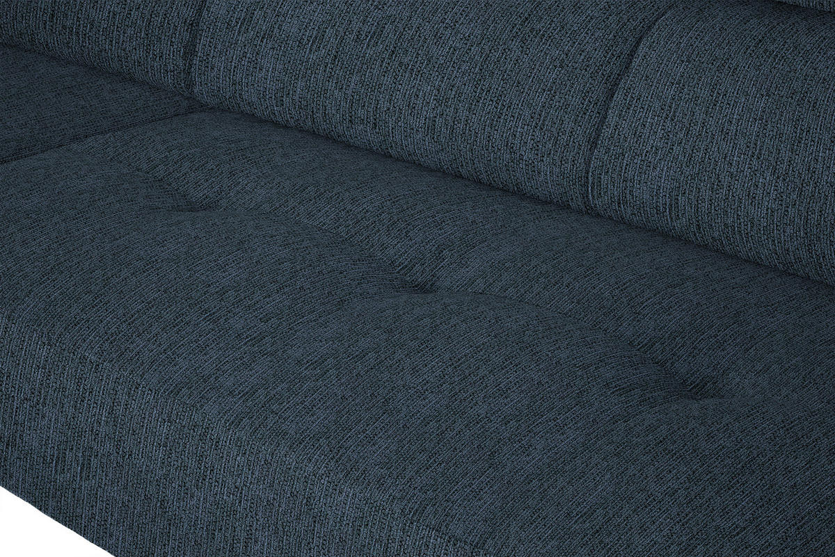 ECKSOFA in Webstoff Blau  205/280 cm  - Blau/Schwarz, Design, Textil/Metall (205/280cm) - Xora
