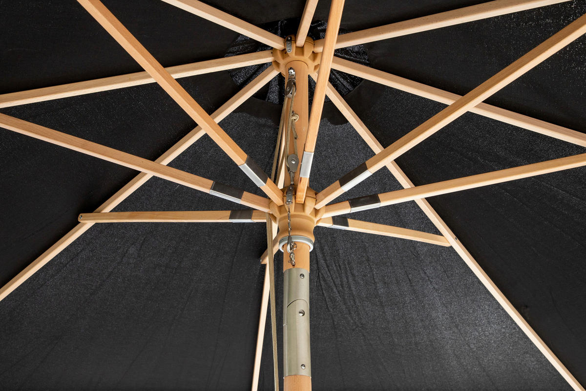 SONNENSCHIRM 330 cm  - Schwarz, KONVENTIONELL (330/258/330cm) - Gardenson