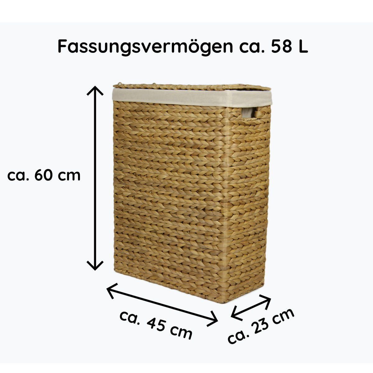 WÄSCHESAMMLER - Braun, Basics, Holz (45/23/60cm)