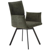 ARMLEHNSTUHL  Stoffauswahl, Typenauswahl Mikrofaser  - Schwarz/Grün, MODERN, Textil/Metall (60/91/61cm) - Novel