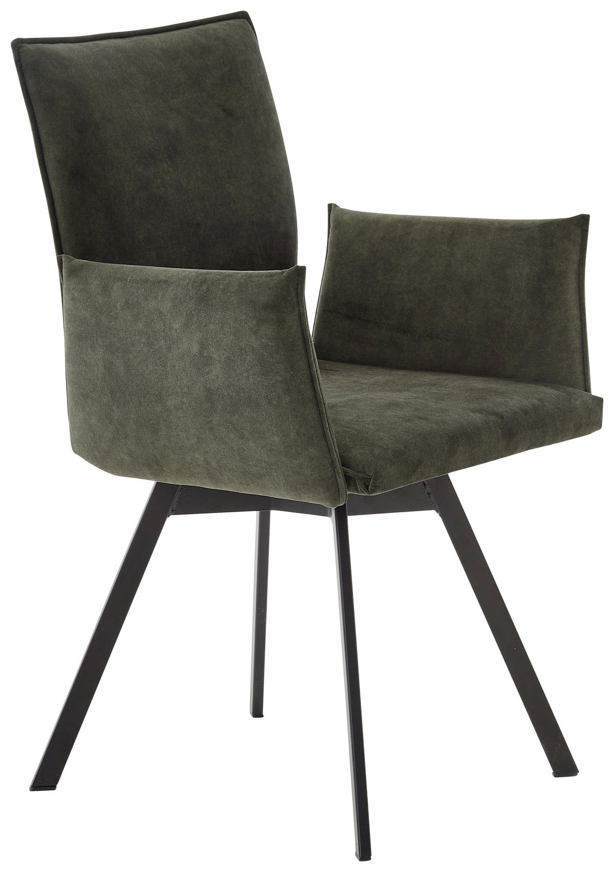 ARMLEHNSTUHL  Stoffauswahl, Typenauswahl Mikrofaser  - Schwarz/Grün, MODERN, Textil/Metall (60/91/61cm) - Novel