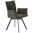 ARMLEHNSTUHL  Stoffauswahl, Typenauswahl Mikrofaser  - Schwarz/Grün, MODERN, Textil/Metall (60/91/61cm) - Novel